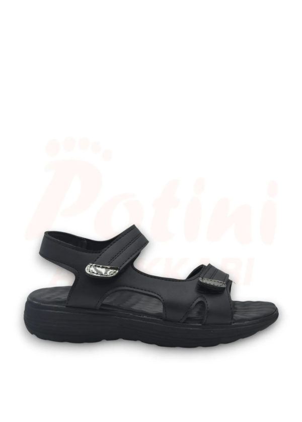 Siyah Kadın Cırtlı Ekstra Rahat Günlük Sandalet