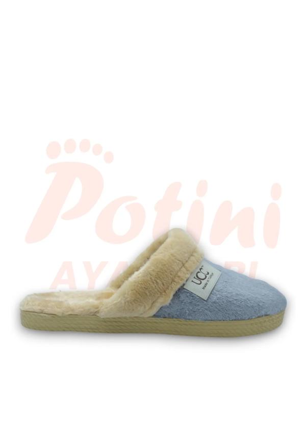 Gri Düz Kışlık Günlük Tüylü Ev Terliği